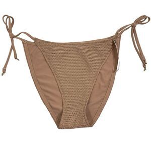 NWT VICTORIA’S SECRET NUDE CROCHET‎ BIKINI BOTTOM WITH SEA SHELL CHARMS LARGE